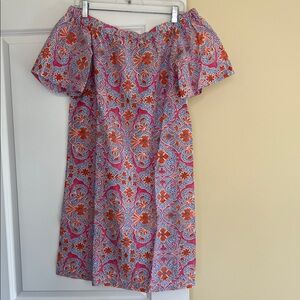 J. McLaughlin Vibrant Floral Off-the-Shoulder Sun Dress
